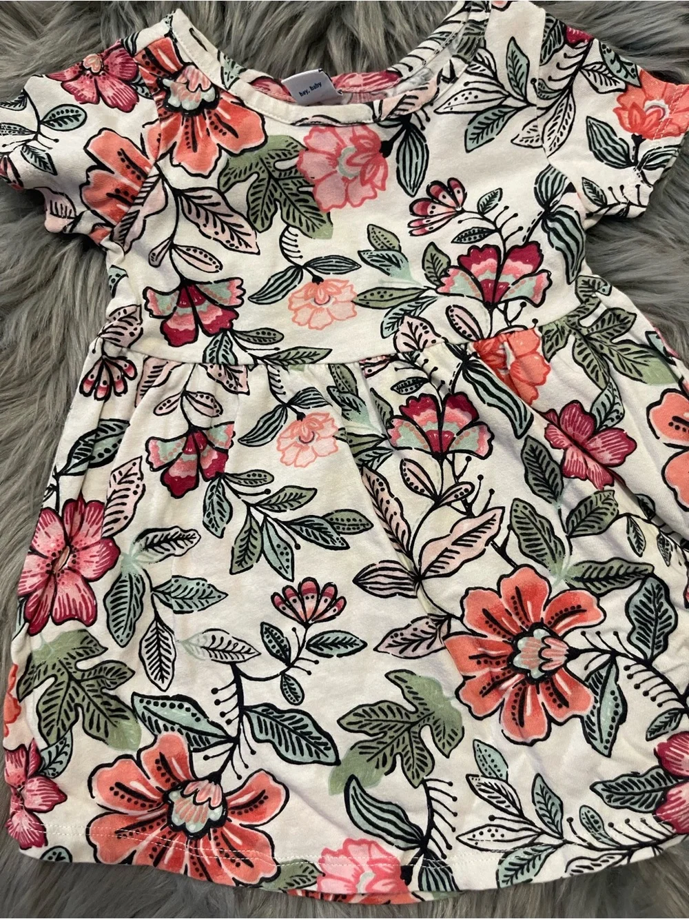 Cute baby girl dress 18 months old navy floral print #2790